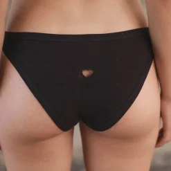 Femme BASERANGE Sous-vêtements-- Culotte Heart Bell - Noir