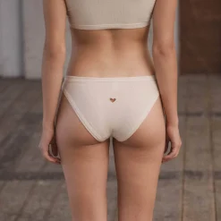 Femme BASERANGE Sous-vêtements-- Culotte Heart Bell - Blanc