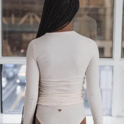 Femme BASERANGE T-shirts-- T-Shirt Heart manches longues - Blanc