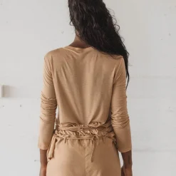 Femme BASERANGE T-shirts-- T-Shirt manches longues - Marron