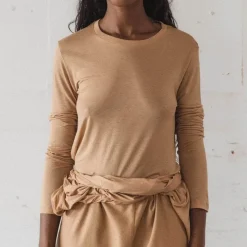 Femme BASERANGE T-shirts-- T-Shirt manches longues - Marron