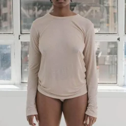 Femme BASERANGE T-shirts-- T-Shirt manches longues - Beige