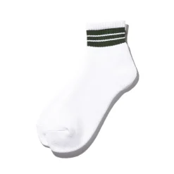 Femme BEAMS Chaussettes|Chaussettes-Plus - Chaussettes School Boy - Blanc & Vert