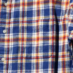 Homme BEAMS L'esprit Merci|Chemises-Plus - Chemise Brushed Flannel - Bleu