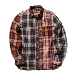 Homme BEAMS Chemises-Plus - Chemise Check Panel - Moutarde