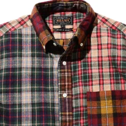 Homme BEAMS Chemises-Plus - Chemise Check Panel - Moutarde