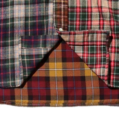 Homme BEAMS Chemises-Plus - Chemise Check Panel - Moutarde