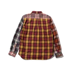 Homme BEAMS Chemises-Plus - Chemise Check Panel - Moutarde