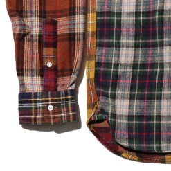 Homme BEAMS Chemises-Plus - Chemise Check Panel - Moutarde