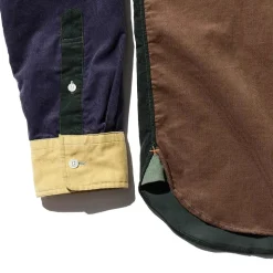 Homme BEAMS Chemises-Plus - Chemise Corduroy Panel - Vert