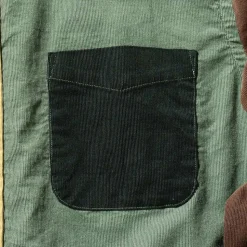 Homme BEAMS Chemises-Plus - Chemise Corduroy Panel - Vert