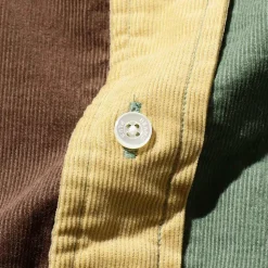 Homme BEAMS Chemises-Plus - Chemise Corduroy Panel - Vert