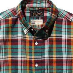 Homme BEAMS Chemises-Plus - Chemise Madras - Vert