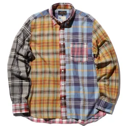 Homme BEAMS Chemises-Plus - Chemise Madras - Bleu