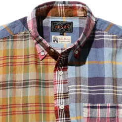 Homme BEAMS Chemises-Plus - Chemise Madras - Bleu
