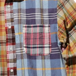 Homme BEAMS Chemises-Plus - Chemise Madras - Bleu