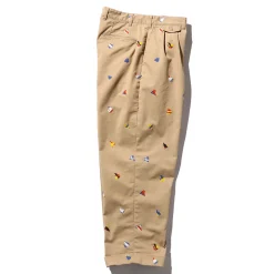Homme BEAMS Pantalons-Plus - Pantalon 2 Pleats Brodée - Beige