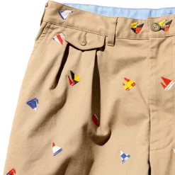 Homme BEAMS Pantalons-Plus - Pantalon 2 Pleats Brodée - Beige