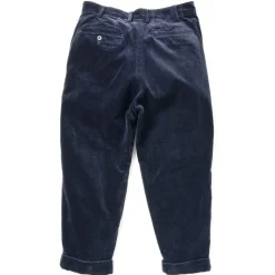 Homme Beams Pantalons-Plus - Pantalon 2 Pleats Velours - Bleu