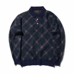 Homme BEAMS Polos-Plus - Polo en laine - Marine