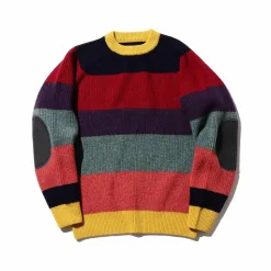 Homme BEAMS Mailles-Plus - Pull Crew 5G - Multicolore