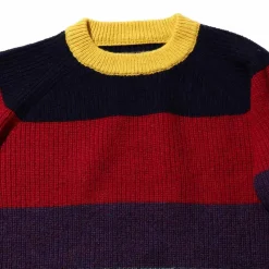 Homme BEAMS Mailles-Plus - Pull Crew 5G - Multicolore