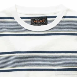 Homme BEAMS T-shirts-Plus - T-shirt Stripe - Blanc