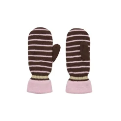 Femme Becksöndergaard Gants & Mitaines-- Moufles à fines rayures - Marron