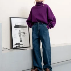 Femme Belle Pièce Mailles-- Pull Andy - Violet