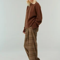 Femme Belle Pièce Mailles-- Pull Joe - Marron