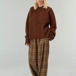 Femme Belle Pièce Mailles-- Pull Joe - Marron