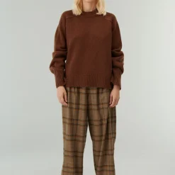 Femme Belle Pièce Mailles-- Pull Joe - Marron