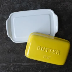 2031 MARUMITSU POTERIE Ustensiles-Beurrier arrondi - Jaune