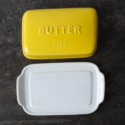 2031 MARUMITSU POTERIE Ustensiles-Beurrier arrondi - Jaune