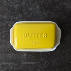 2031 MARUMITSU POTERIE Ustensiles-Beurrier arrondi - Jaune