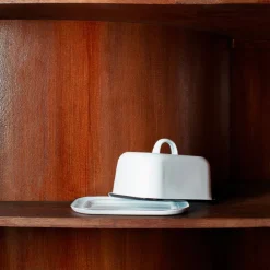 1139 BAZAR DE LUXE Maison De Campagne|Ustensiles-Beurrier en émail - Blanc
