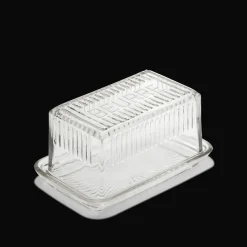 1139 BAZAR DE LUXE Ustensiles-Beurrier en verre moulé