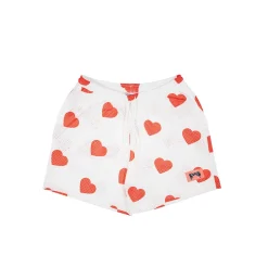 Homme BISOUS SKATEBOARD Shorts-- Short Coeur - Blanc