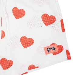 Homme BISOUS SKATEBOARD Shorts-- Short Coeur - Blanc