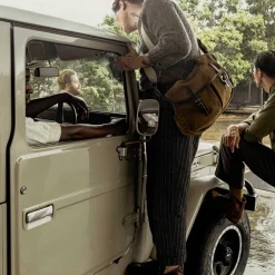 Femme Bleu de Chauffe Sacs À Main-- Sac Musette S - Tabac