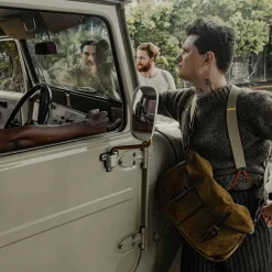 Femme Bleu de Chauffe Sacs À Main-- Sac Musette S - Tabac