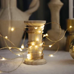 1139 BAZAR DE LUXE Guirlandes & Bobines-Bobine lumineuse - Or