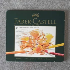 1938 FABER CASTEL Écriture-Boîte de 24 crayons Polychromos