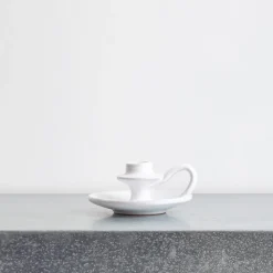 244 FASANO Bougeoirs-Bougeoir en céramique - Blanc