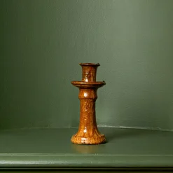 1286 HOUSEHOLD HARDWARE Bougeoirs|Accessoirisez Votre Intérieur-Bougeoir en céramique - Moutarde