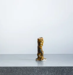 1393 EMILIE HOLM ATELIER Bougeoirs-Bougeoir en céramique émaillée - Jaune