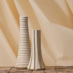 914 GRES CERAMICS Bougeoirs-Bougeoir en grès - Rayures horizontales