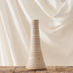 914 GRES CERAMICS Bougeoirs-Bougeoir en grès - Rayures verticales