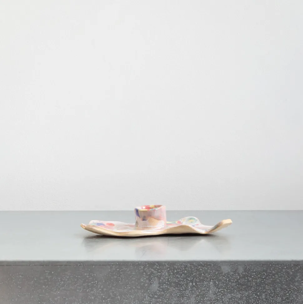 1479 HARLIE BROWN STUDIO Bougeoirs-Bougeoir multicolore