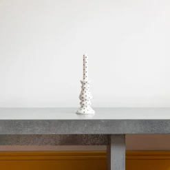 1339 AFROART Bougies & Parfums D'intérieur-Bougie blanche à pois noirs